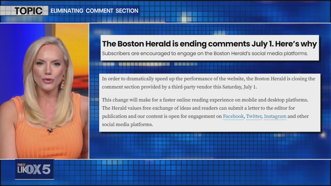 Boston Herald eliminates the comments section