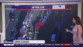 Overturned tractor-trailer spills milk across Maryland highway