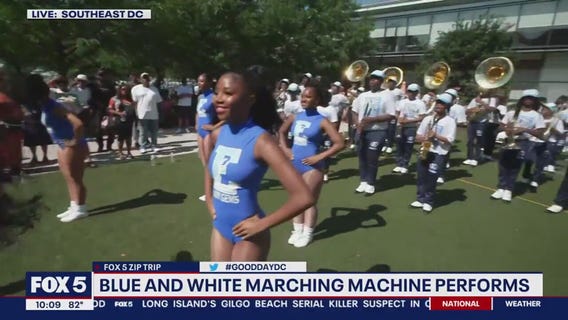 Blue and White Marching Machine performs!