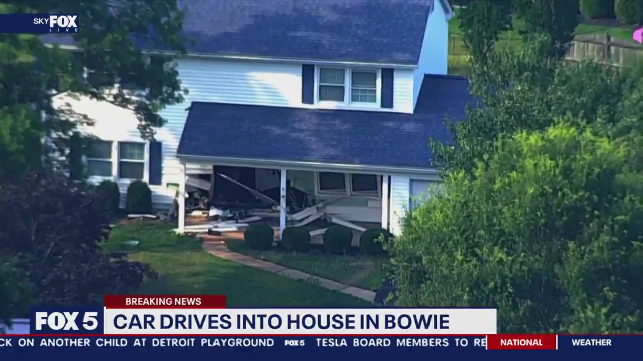 Driver crashes car into house in Bowie | FOX 5 DC