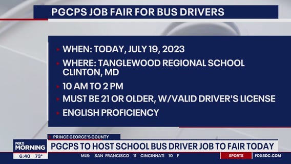 School bus driver hiring fair Wednesday in Prince George?s County