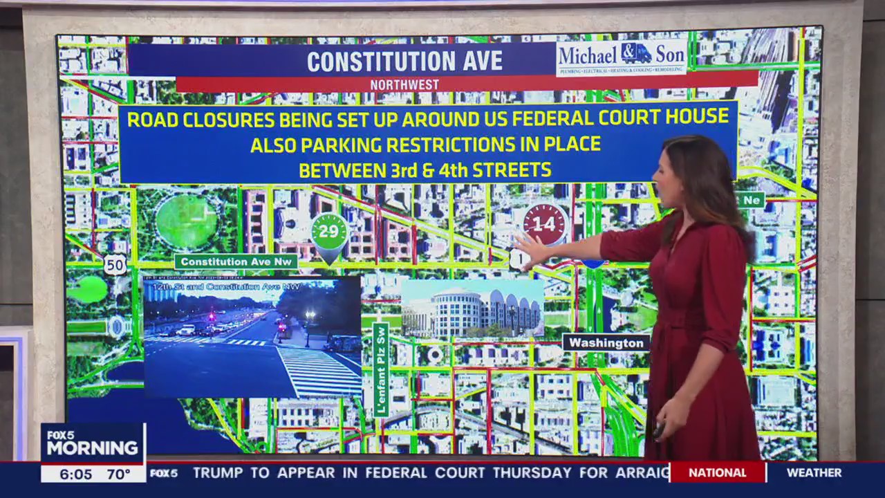 Traffic Alert: Rolling road closures ahead of Trump court appearance