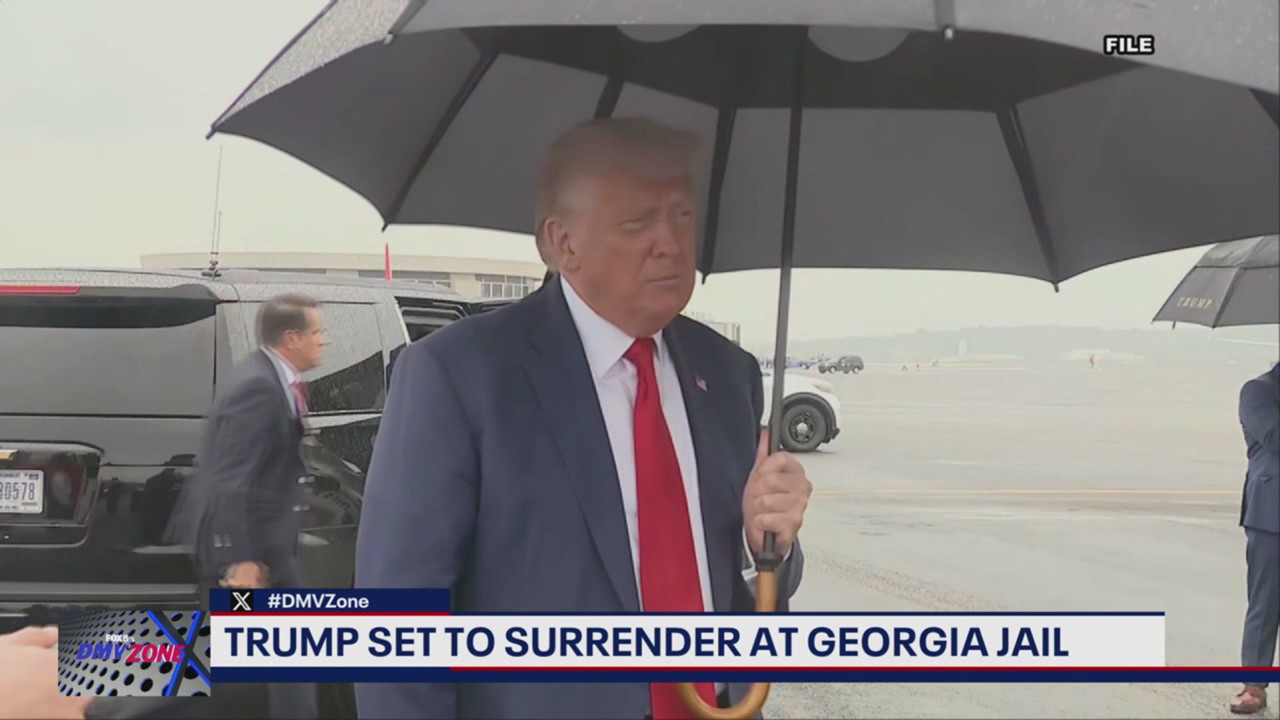 Former President Trump set to surrender at Georgia jail
