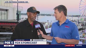 Tucker making friends at National Harbor!