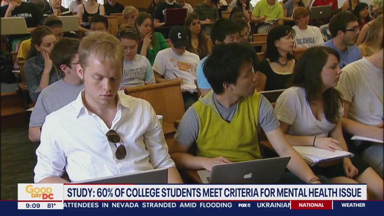 Study says 60% of college students meet criteria for a mental health issue