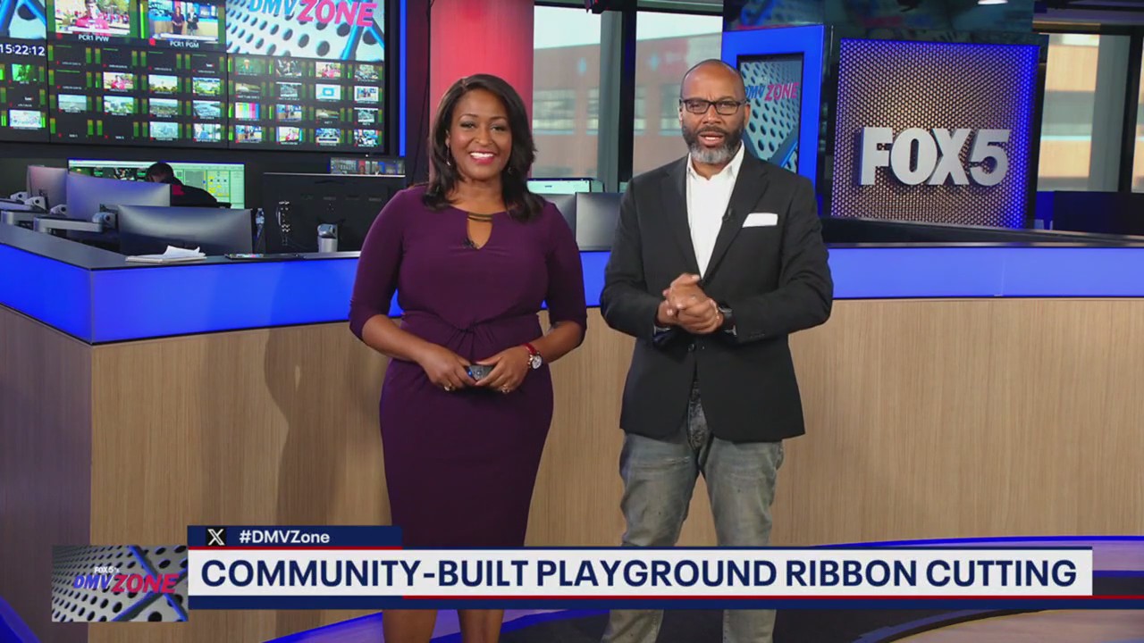 Community-built playground ribbon cutting