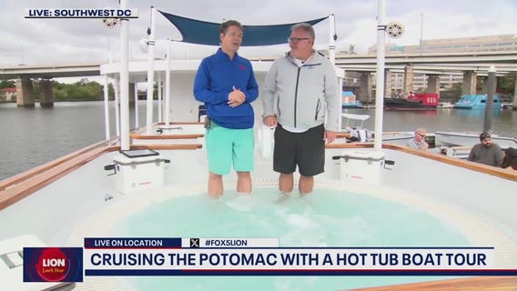 Relaxing in a hot tub on the Potomac!