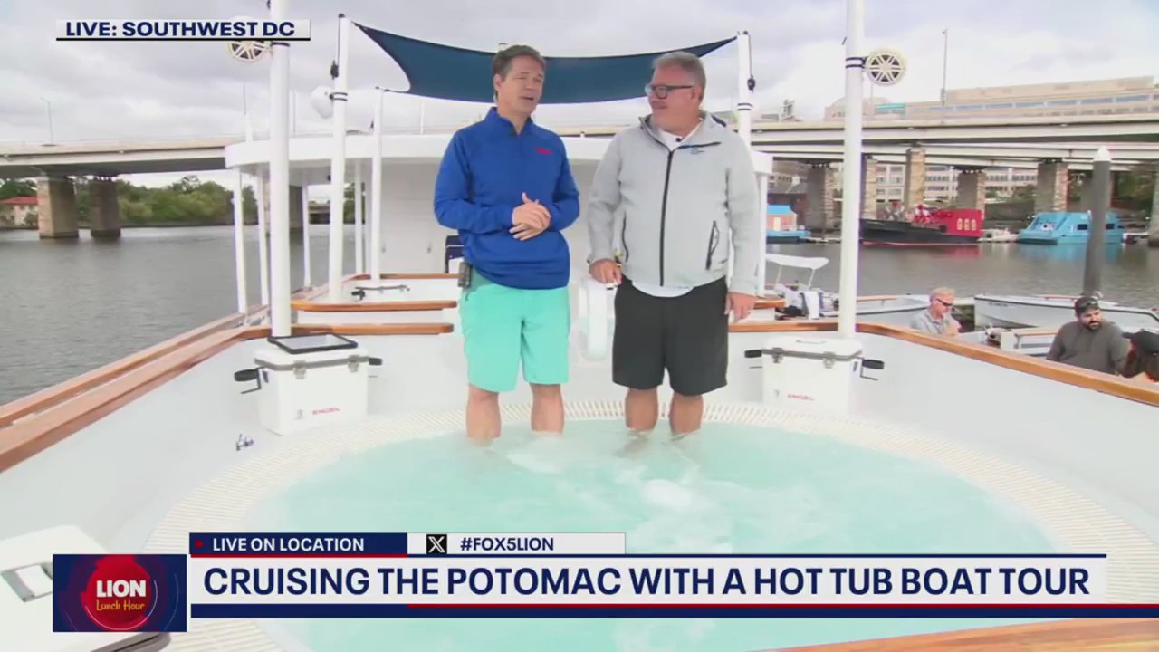 Relaxing in a hot tub on the Potomac!