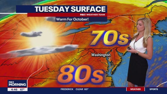 FOX 5 Weather forecast for Tuesday, October 3