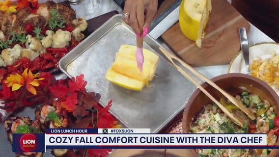 Making spaghetti squash alfredo with The Diva Chef!