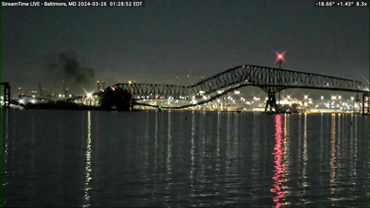Baltimore Key Bridge Moment of Collapse | FOX 5 DC