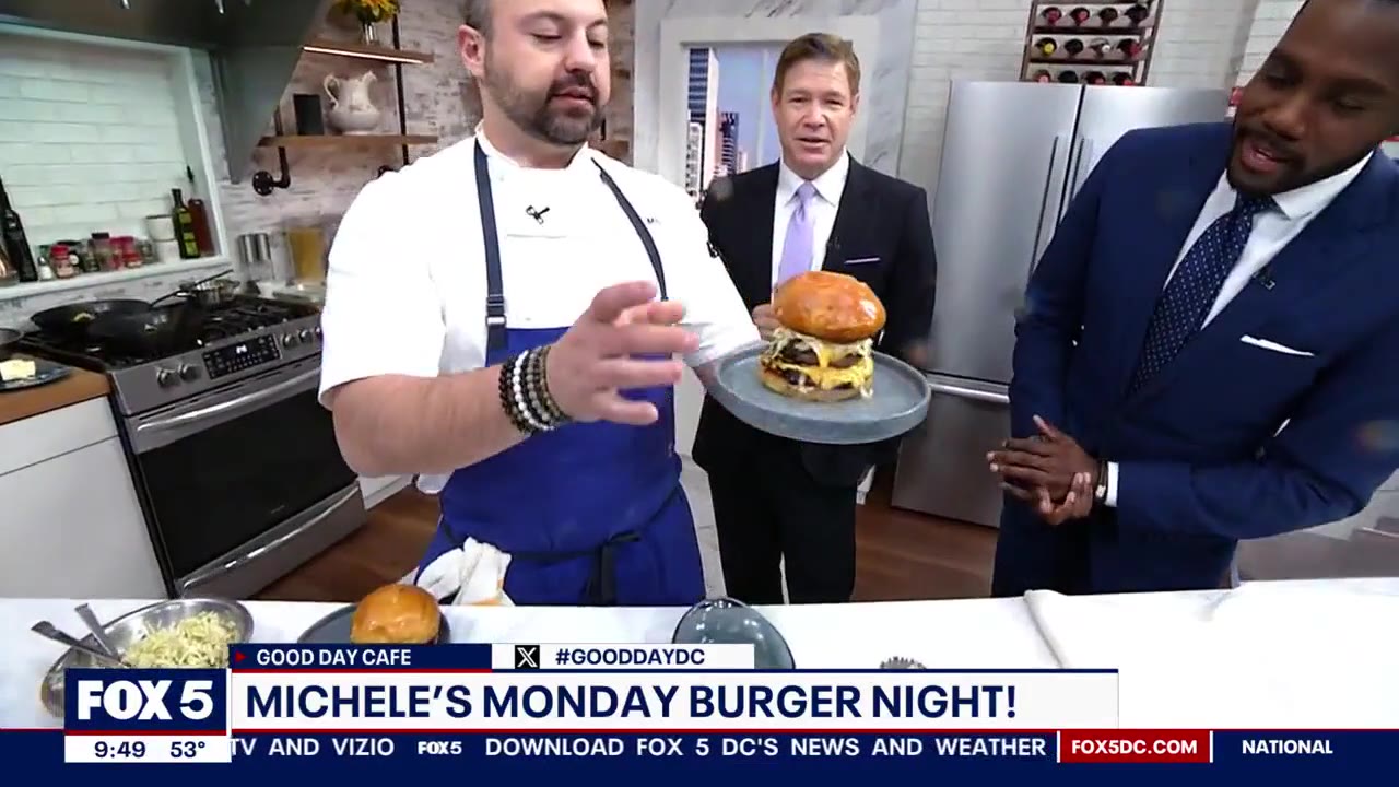 Burger showcase with Michele?s restaurant