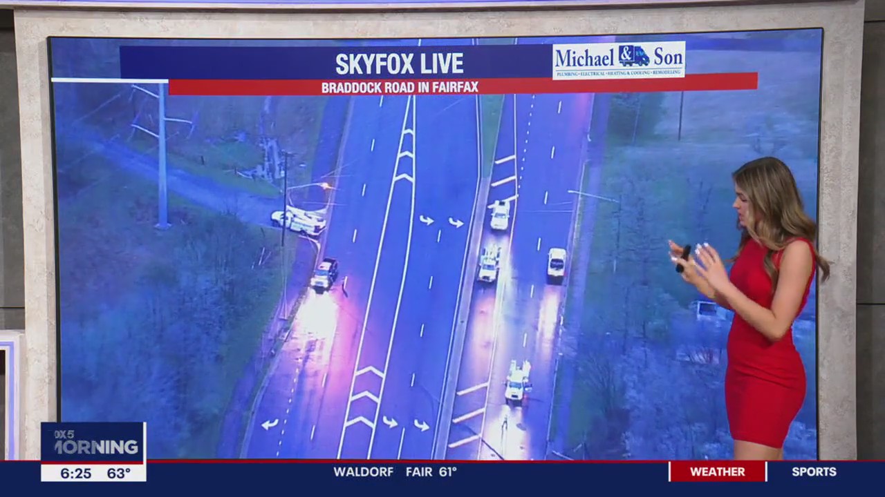 Road closed after car crashes into utility pole in Fairfax County | FOX ...