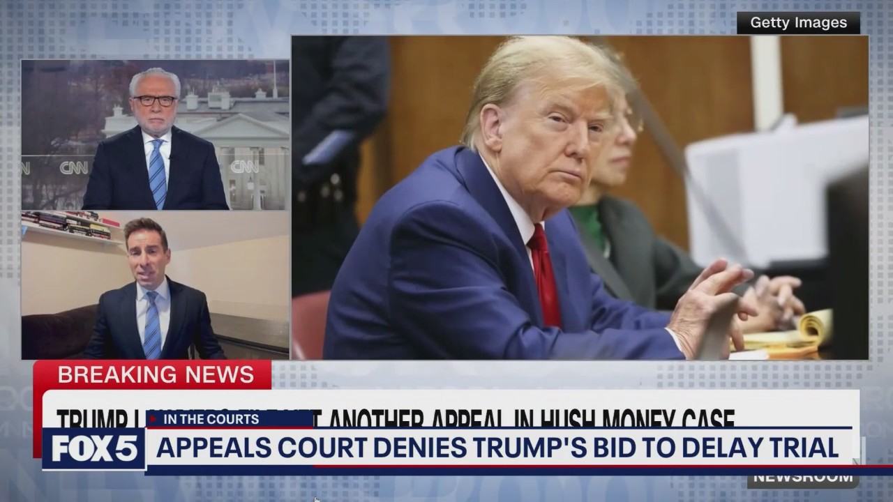 Appeals court denies Trump's bid to delay hush money trial