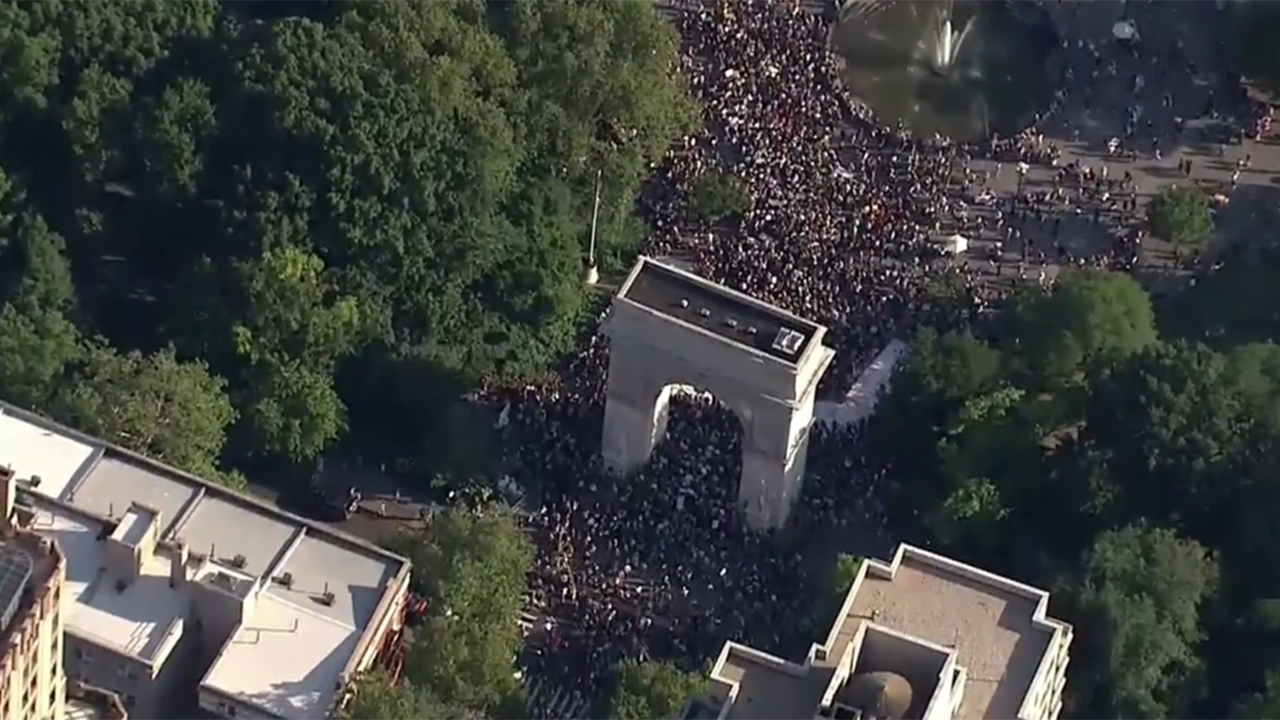 Washington Square Park protests [aerial view] | FOX 5 New York