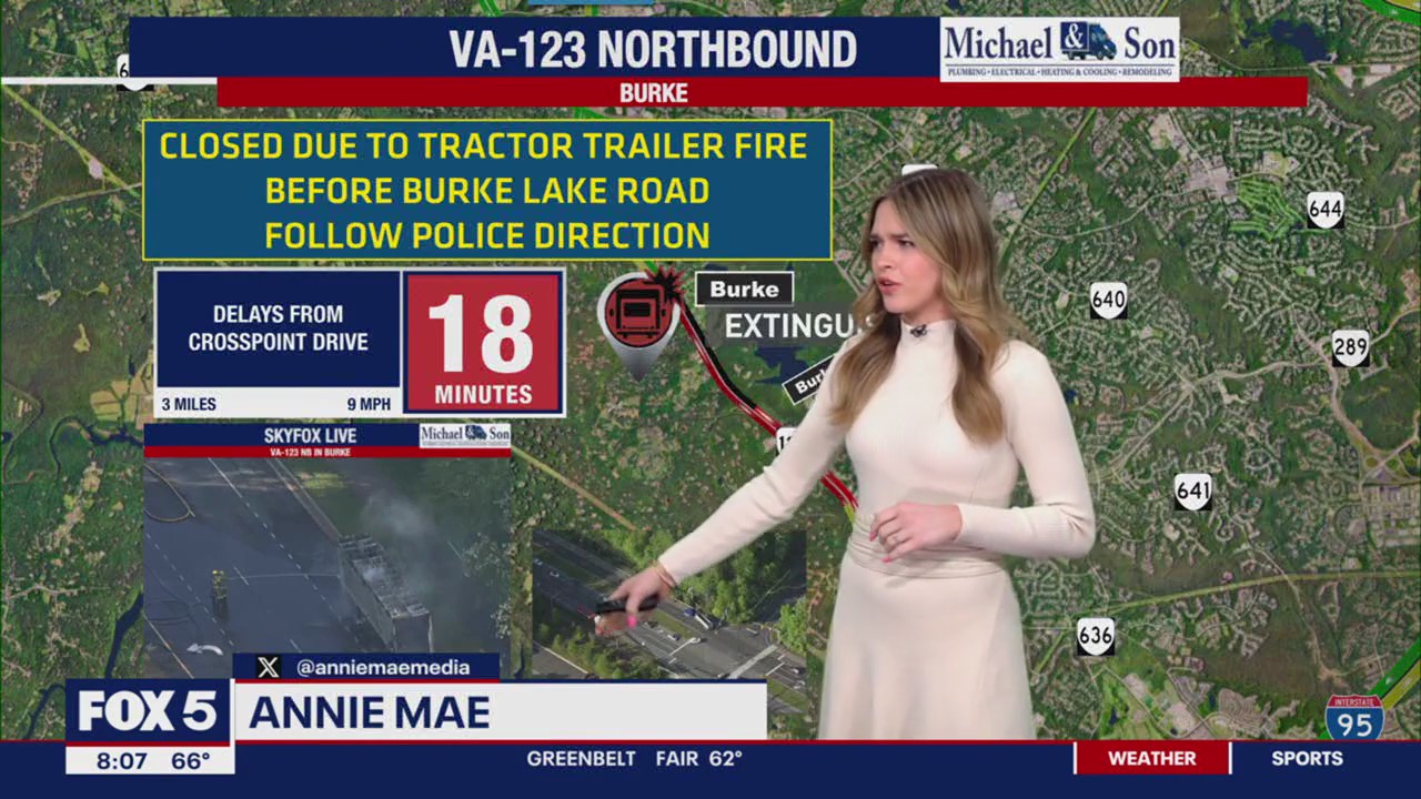 Virginia tractor-trailer fire causes delays | FOX 5 DC