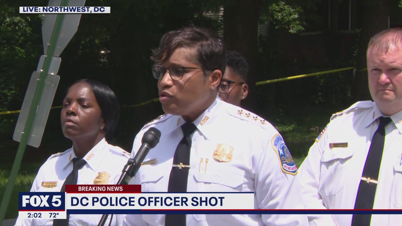 DC Police Chief speaks after officer shot in Northwest DC | FOX 5 DC