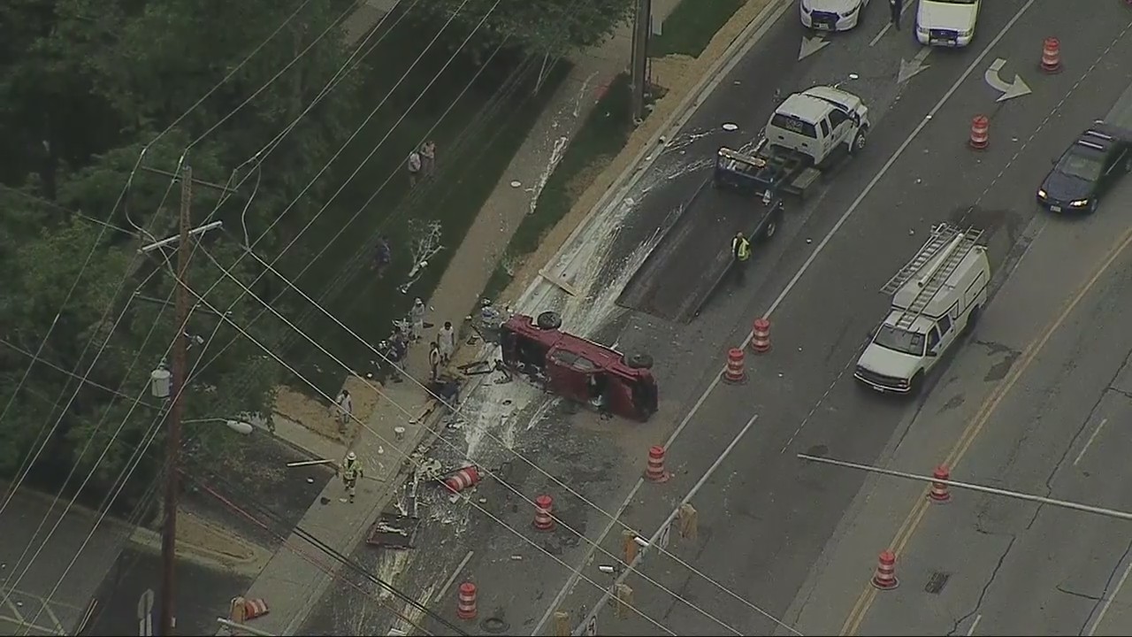 Crash leaves vehicle overturned in Silver Spring | FOX 5 DC