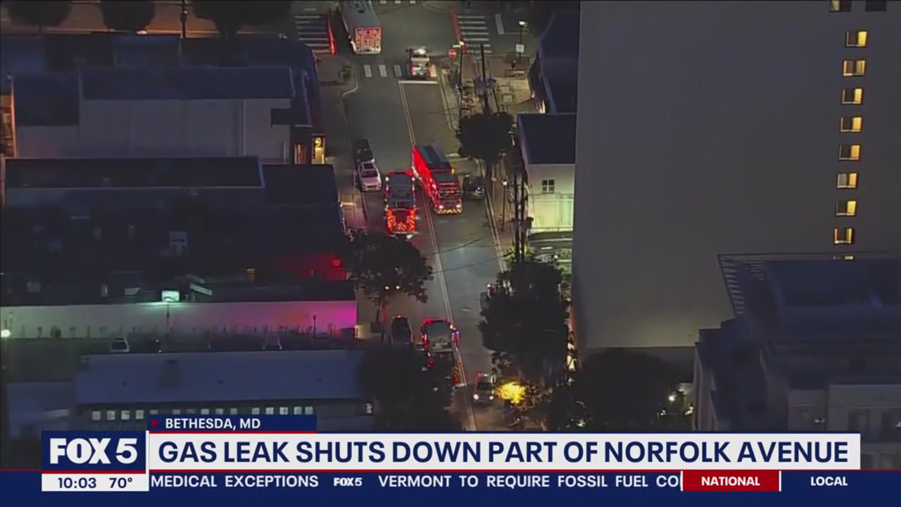 Gas leak shuts down part of downtown Bethesda | FOX 5 DC