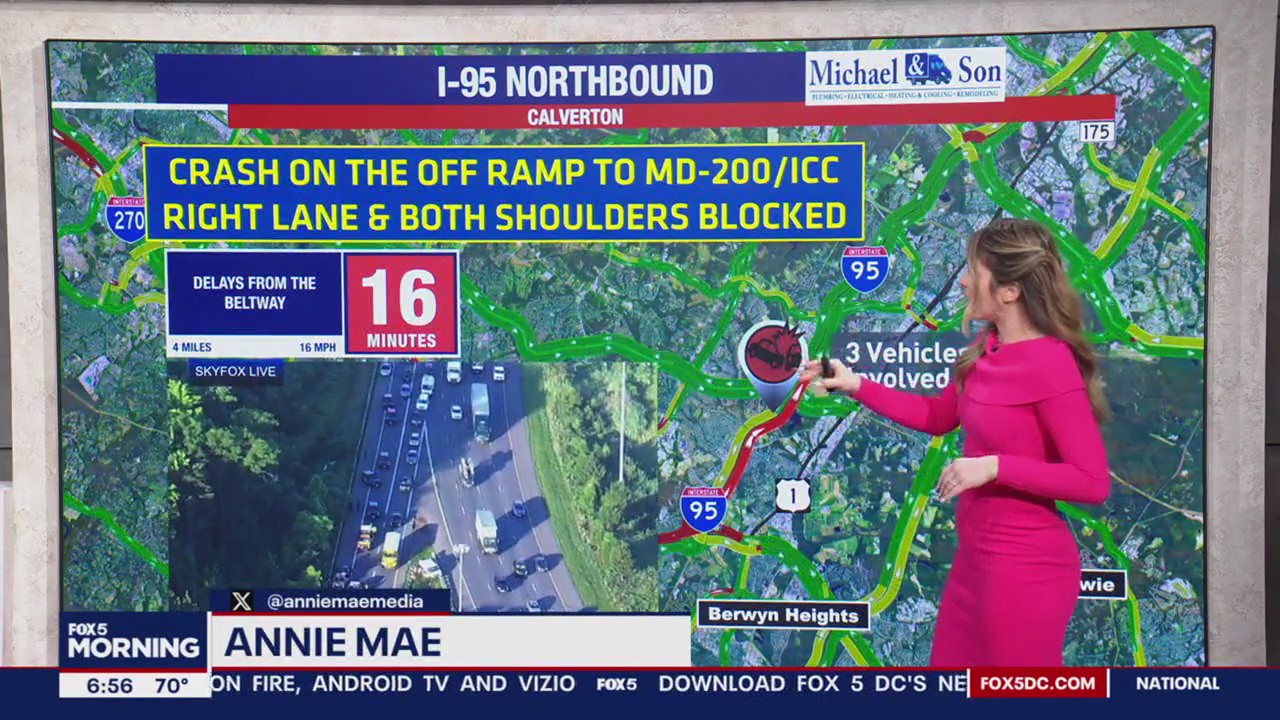 Multi-vehicle crash causes delays in Beltsville area | FOX 5 DC