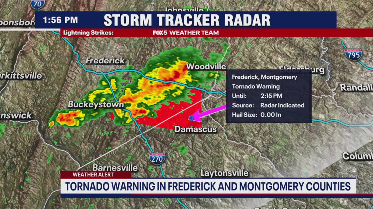 Tornado warning in Frederick and Montgomery County, MD expired