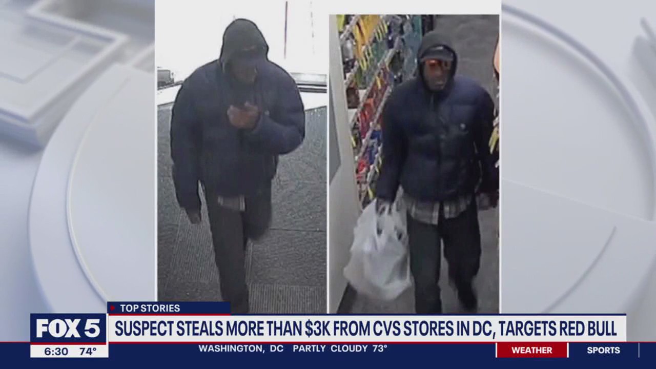 Thief steals over $3K in Red Bull from CVS stores in DC | FOX 5 DC