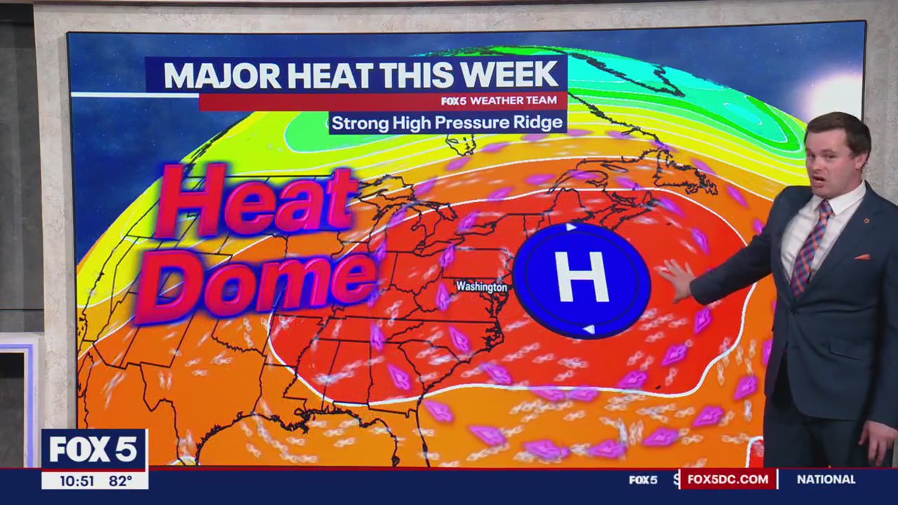 Heat dome, heat wave, to hit DC region this week