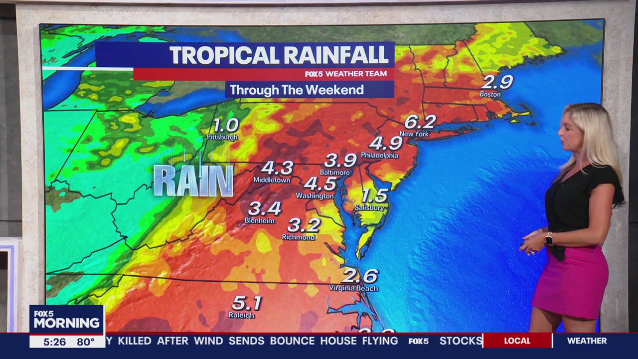 Debby remnants expected to bring heavy rain to DC region Friday into Saturday