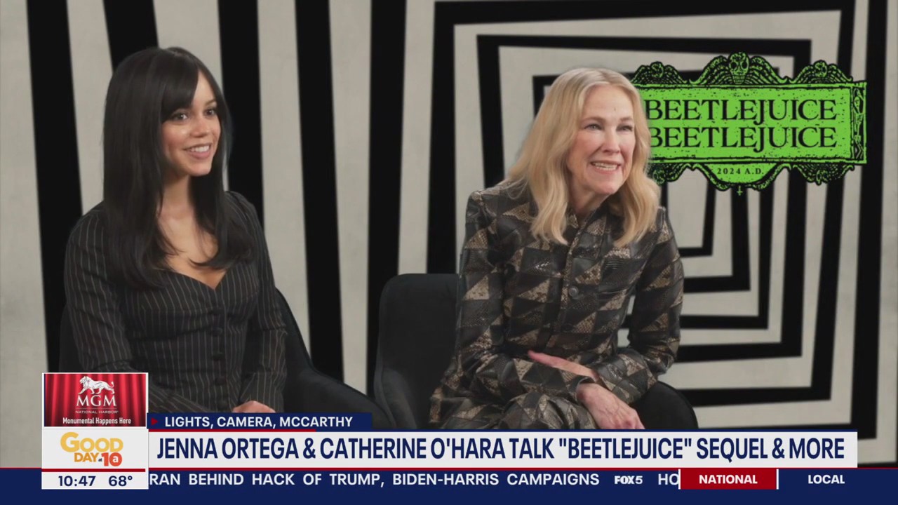 Jenna Ortega & Catherine O'Hara talk "Beetlejuice Beetlejuice."
