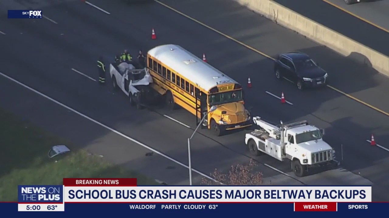 School bus crash causes major delays on Capitol Beltway | FOX 5 DC