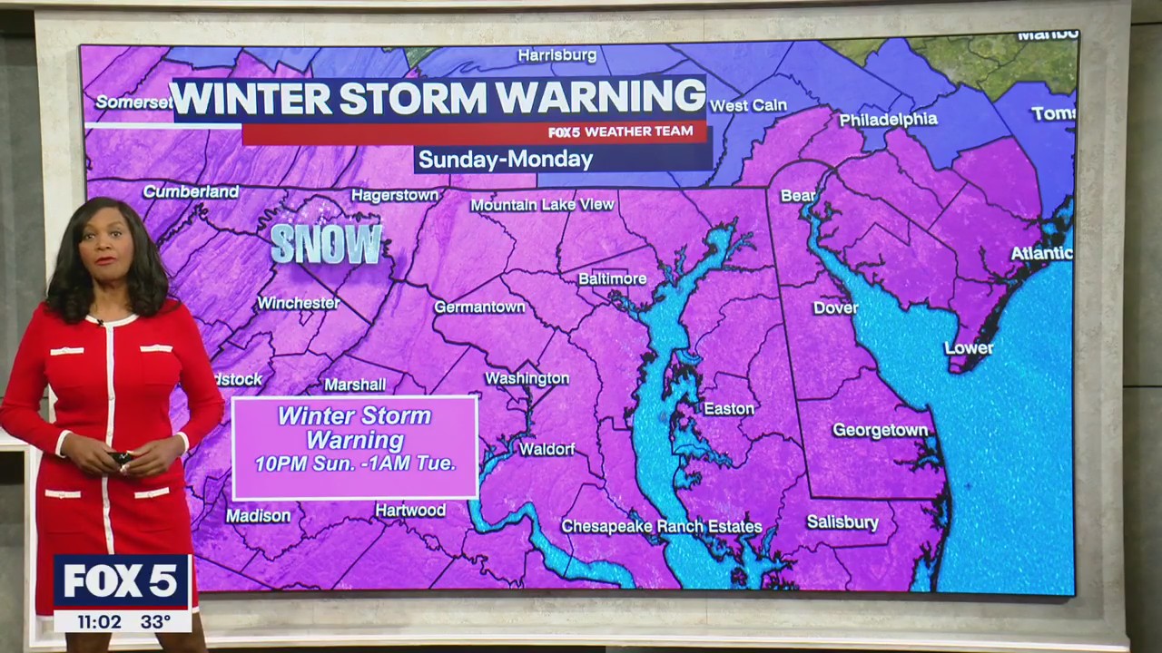 Major winter storm to bring up to 10 inches of snow Monday | FOX 5 DC