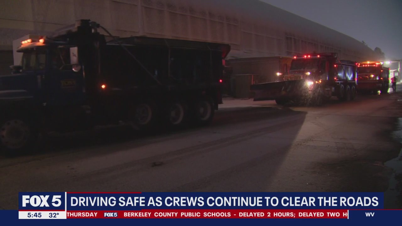 Crews continue to clear roads following DC snow