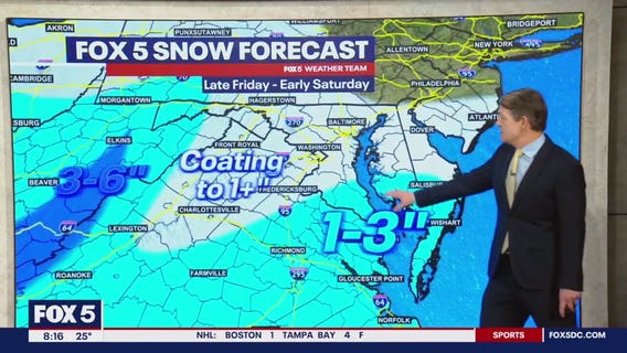 How much will it snow this weekend in DC?