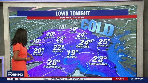 Overnight snow across the DC region