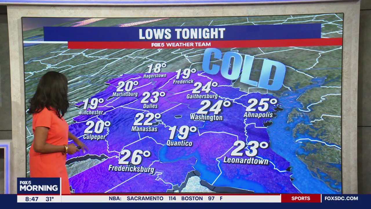 Overnight snow across the DC region