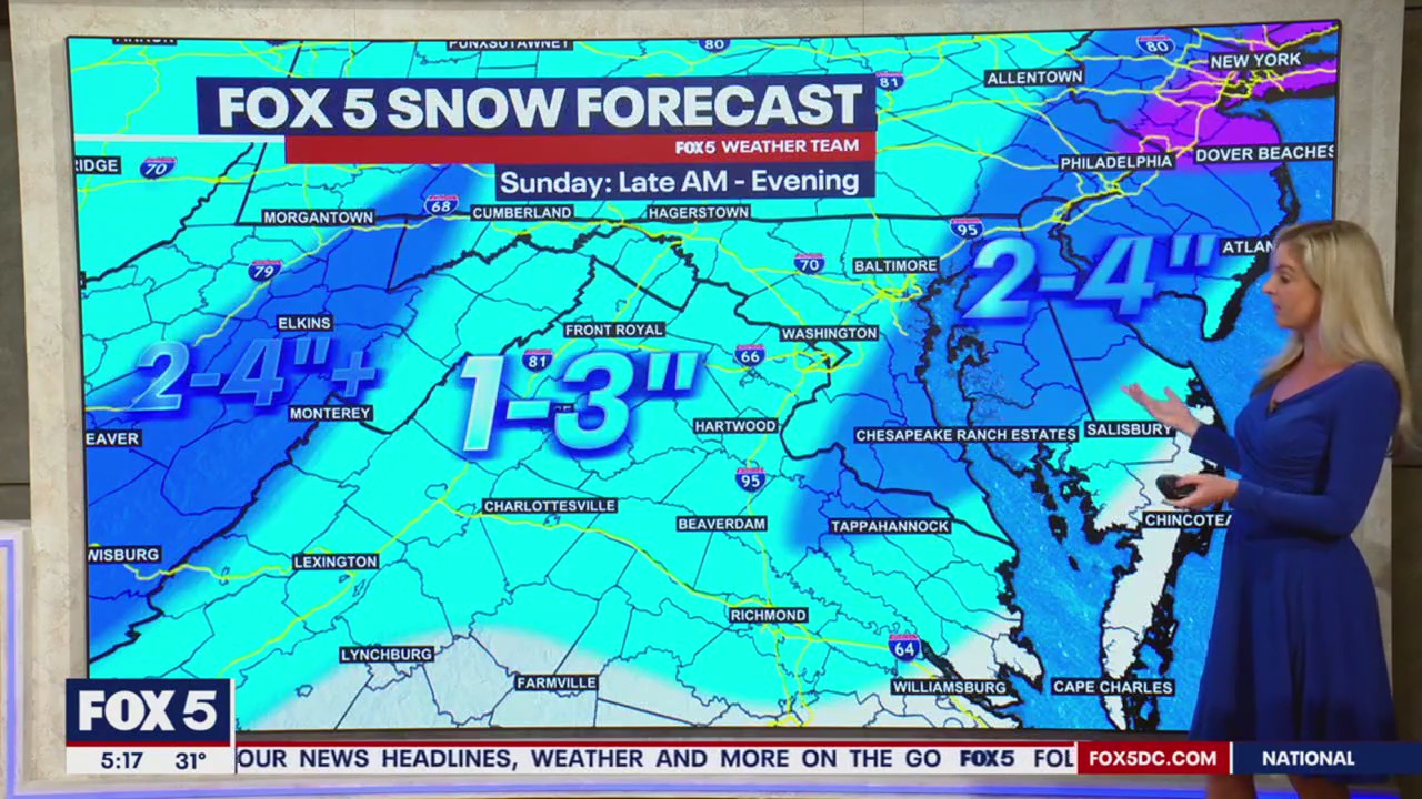 Snow Sunday in DC may disrupt roads ahead of Monday inauguration