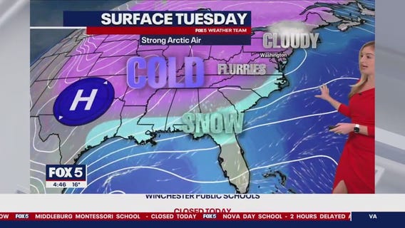 Snow flurries possible Tuesday as bitter cold sets in
