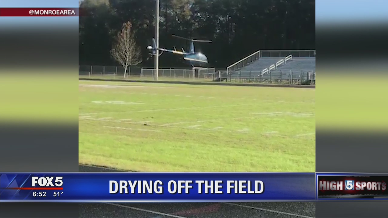 Helicopter used to dry Monroe Area's field