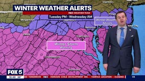 DC snow totals, timing, and temperatures