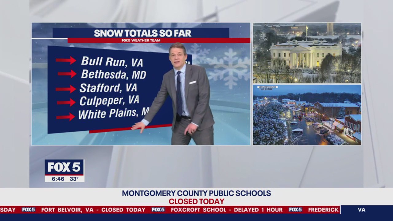 DMV snow totals after winter storm slams DC