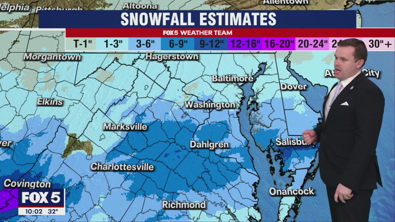 Snowstorm pummels DC, Maryland, Virginia: Latest updates & totals