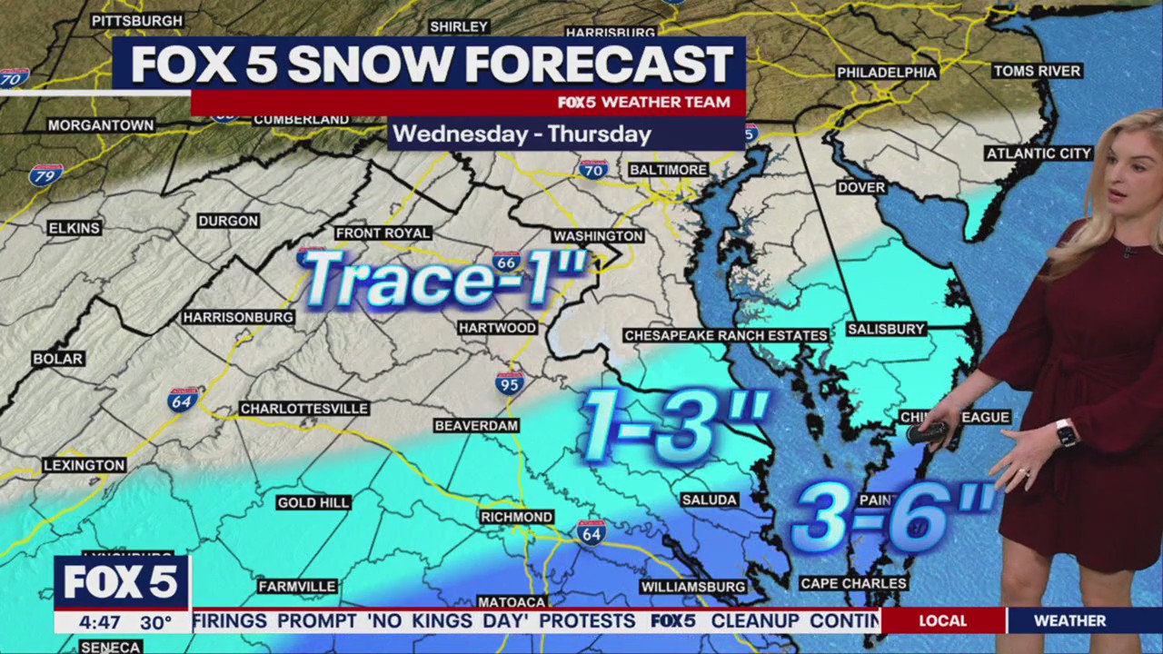 DC snow forecast: Trace to inch of snow across DMV | FOX 5 DC