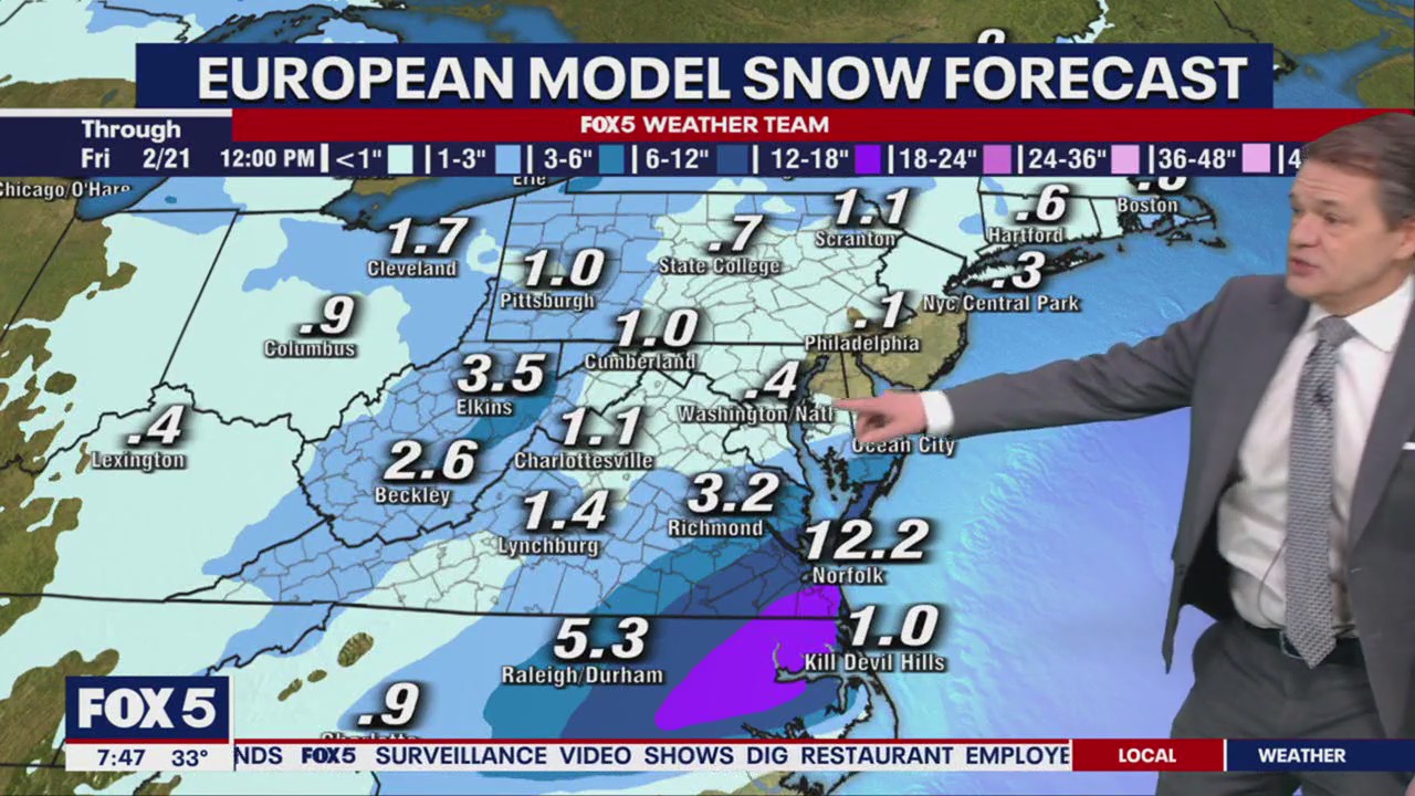DC snow forecast: Bulk of winter storm to miss DC region