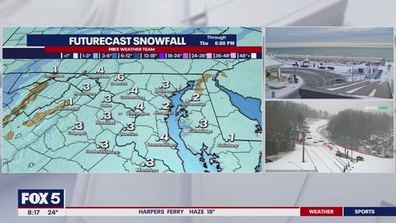 Snow showers Thursday across DC region