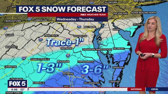 DC area could see snow showers amid bitter cold temperatures