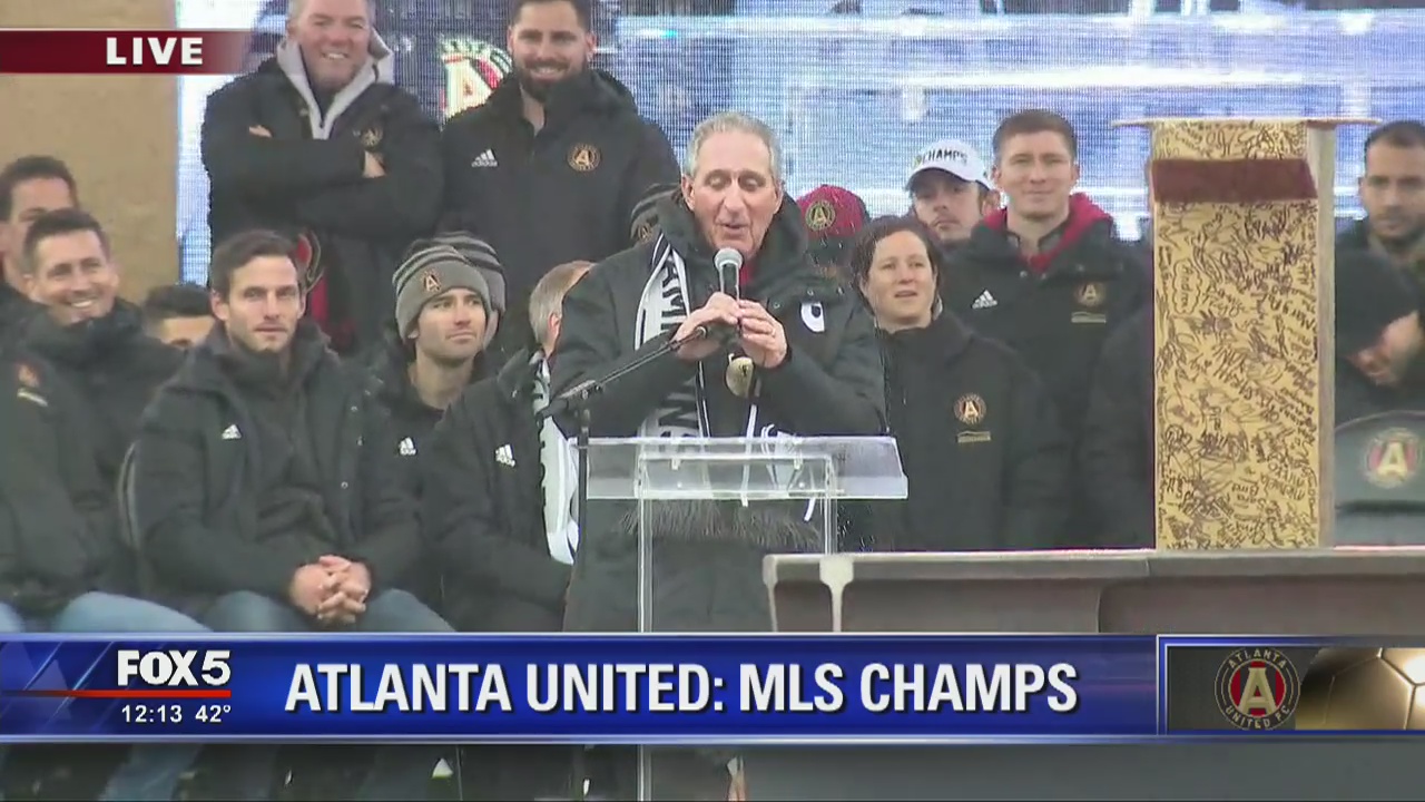 Atlanta United owner Arthur Blank thanks his wife