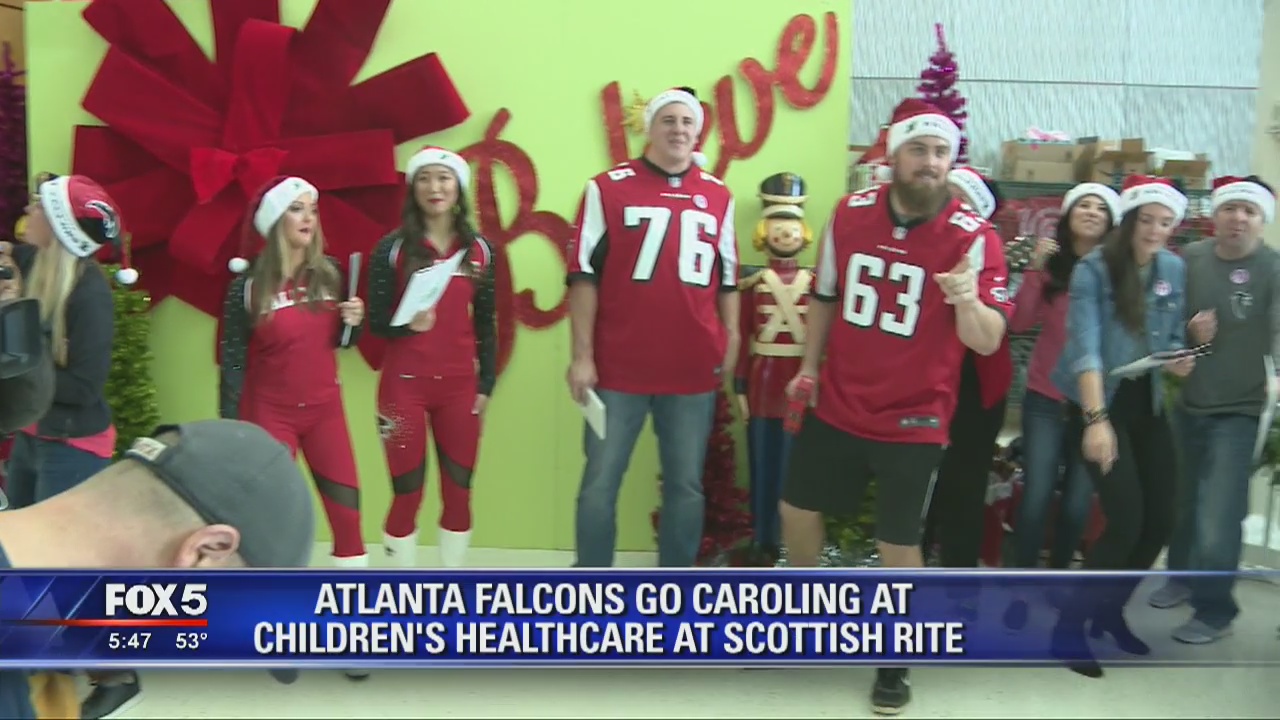 Atlanta Falcons go caroling at Children's Healthcare
