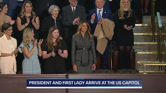 Trump's speech: First lady Melania Trump arrives ahead of president's address