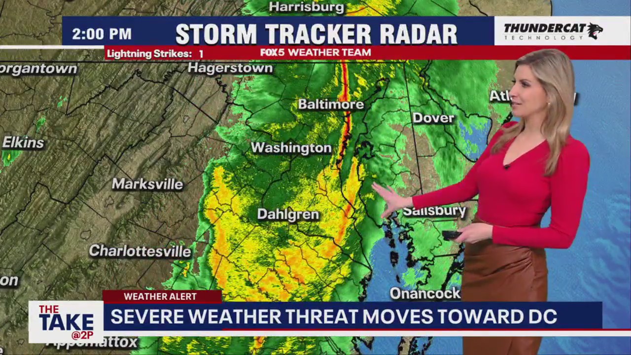 Weather update: Severe weather threat moves towards DC