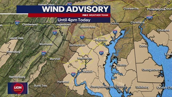DC weather: Wind Advisory, Severe Thunderstorm Watch issued for parts of DMV